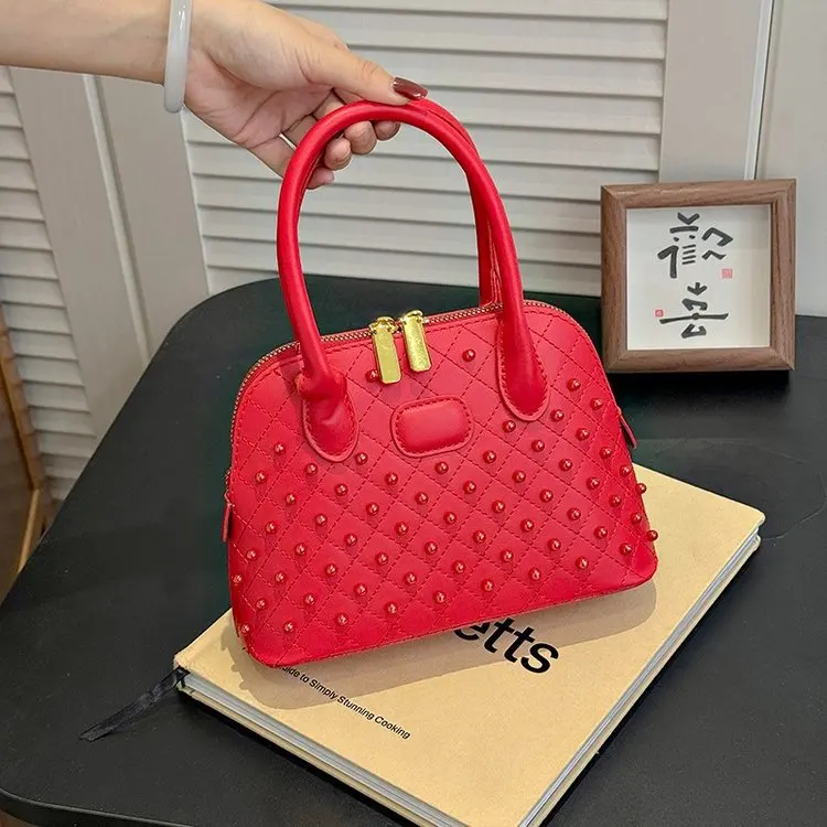 2025 Shell Bag, Scratch Resistant Shoulder Purse for Women, Luxe Crossbody Tote, Minimalist Day-to-Night Bag, Textured Sling Bag