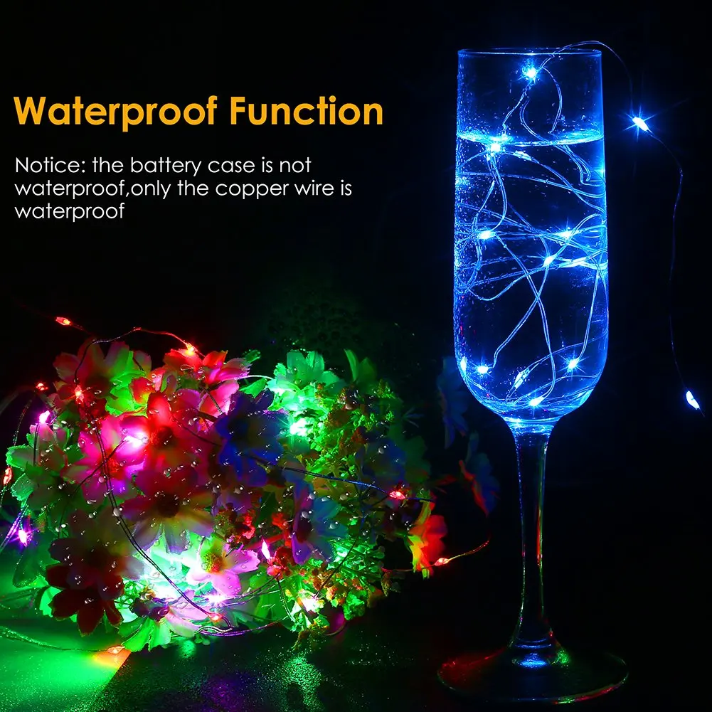 LED Fairy String Lights Battery Operated LED Copper Wire String Lights Outdoor Waterproof Light For Bedroom Wedding Decor
