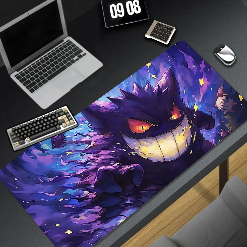 XXL Play Mat Laptop Black Gaming Accessories Mouse Pad Japan Anime Keyboard Rug PC P-pokemon Gengar Mousepad Gamer Keyboard Rug