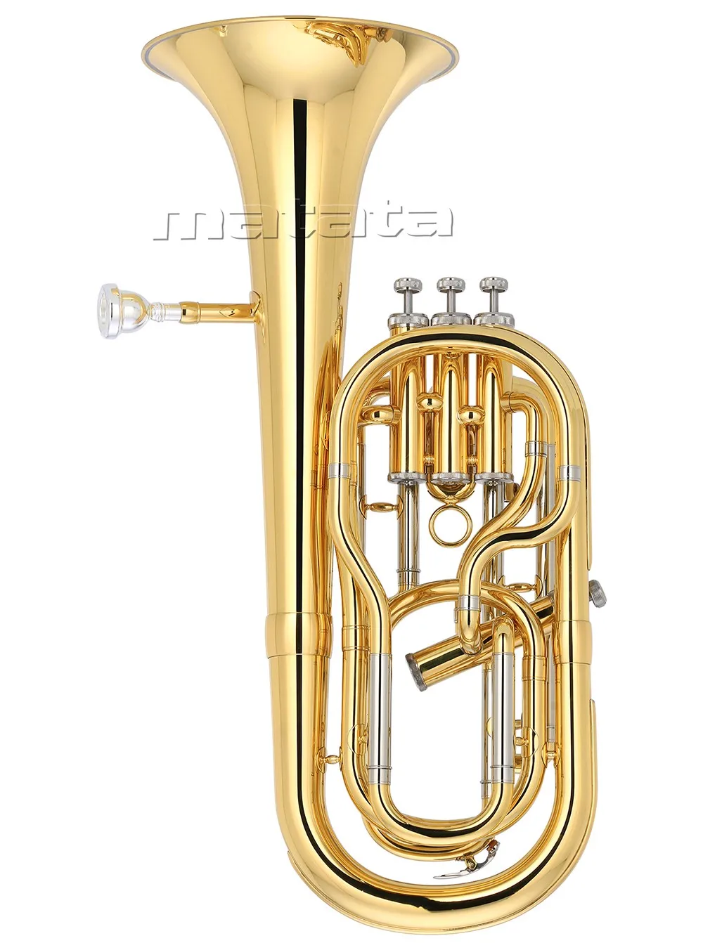 Fast Ship Brass Lacquered Bb Baritone Piston 3+1 rose brass Leadpipe Slide cupronickel NEW