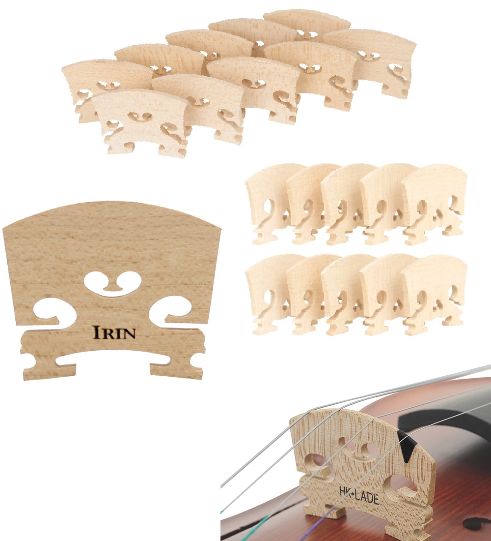 

Violin 10pcs/1 Pcs Code High-Grade Intensive Polished Maple Bridge Piano Groove Standard Tone String Bridges Violin Accessories