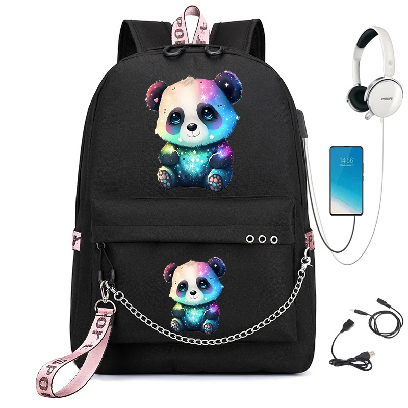 Girl Children Backpack School Bag Back Pack Kid Child Teenage Schoolbag Primary Bagpack Coloful Panda Anime Kawaii Bookbag