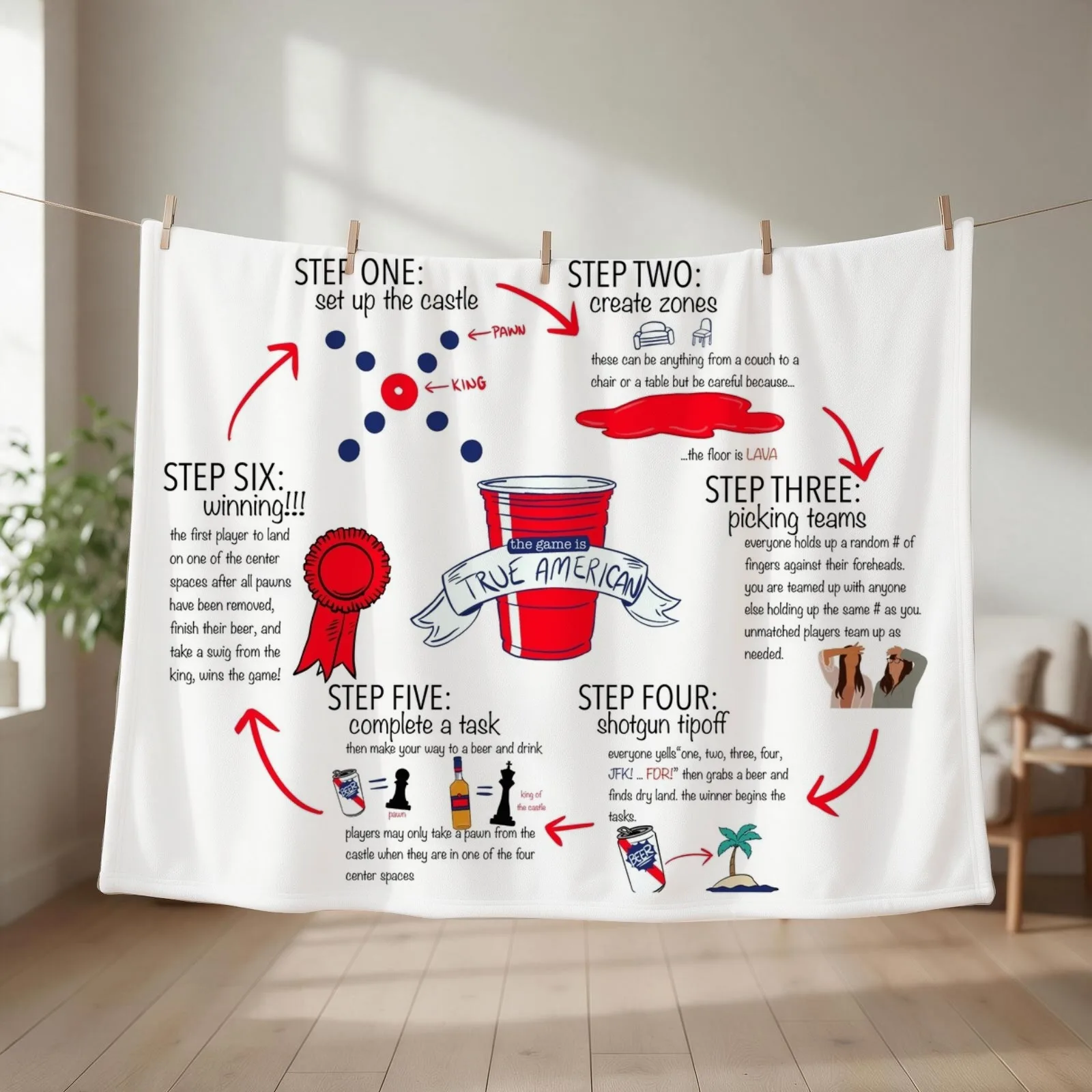 True American Rules Throw Blanket blankets ands Decorative Throw decorative Flannels Blankets