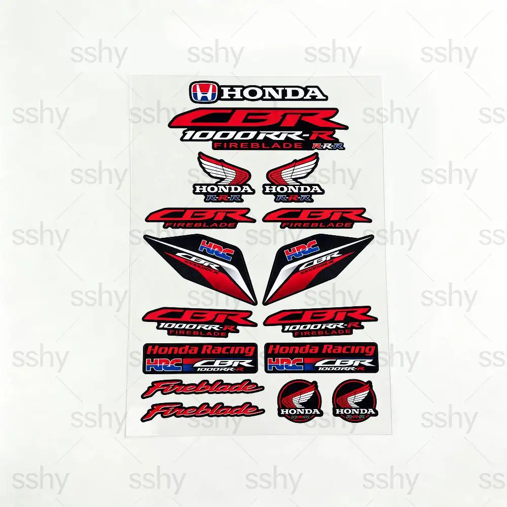 

FOR HONDA CBR1000RR-R Waterproof Reflective Motorbike Stickers Easy Peel Removable Decals for Motorcycle Car