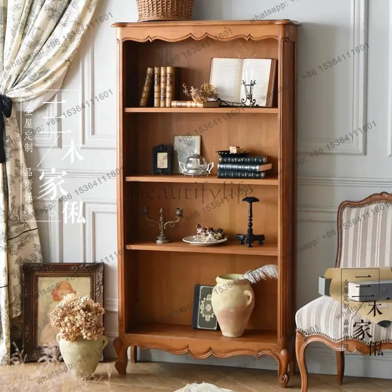 

Solid wood bookcase living room floor locker integrated storage rack customization