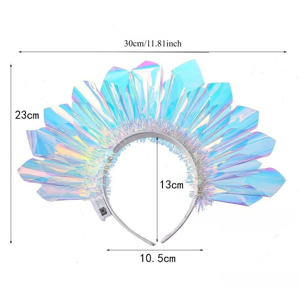 Glowing Laser Headband Light Up Hair Hoop Colorful LED Party Accessories for Halloween Christmas Stage Show Decoration Gift view 6