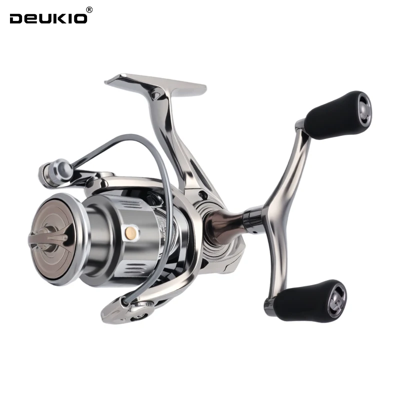 Carrete giratorio DEUKIO doble mango – Ratio 5,2:1, 8kg arrastre para carpa y mar - imagen 2