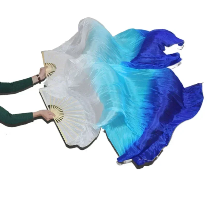 100% Pure Natural Silk Fan Veils for Women Belly Dancing Performance Fan Belly Dance Costumes Girl's Accessories Fans