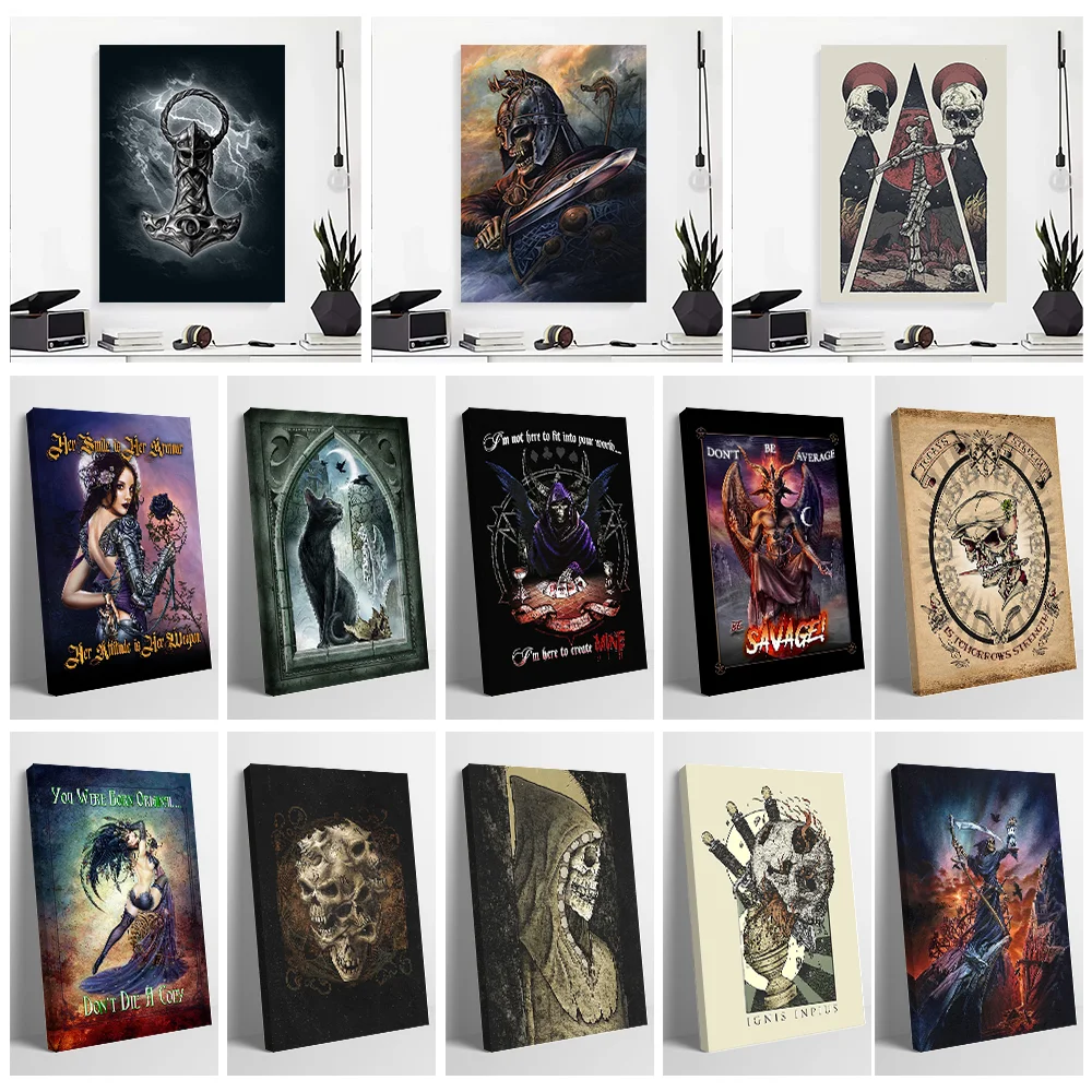 Alchemy England Posters Printed Canvas Painting Art Mural for Home Room Pictures Wall Bedroom Decoration Gaming Wand Deko Murals