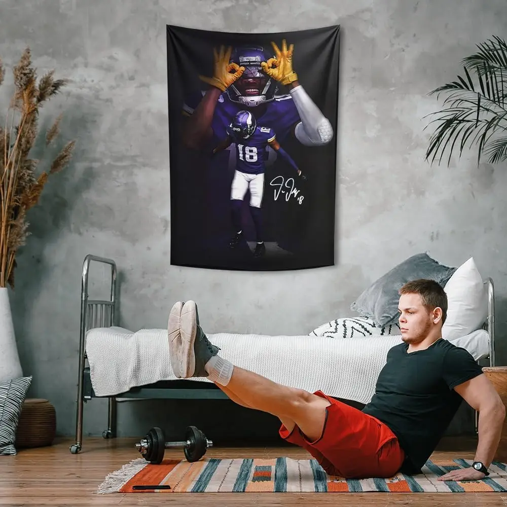 For Football Fans Kids Birthday Party Gifts-Rugby Superstar Signed Tapestry Poster For Teen Boy Bedroom Wall Hanging Decoration