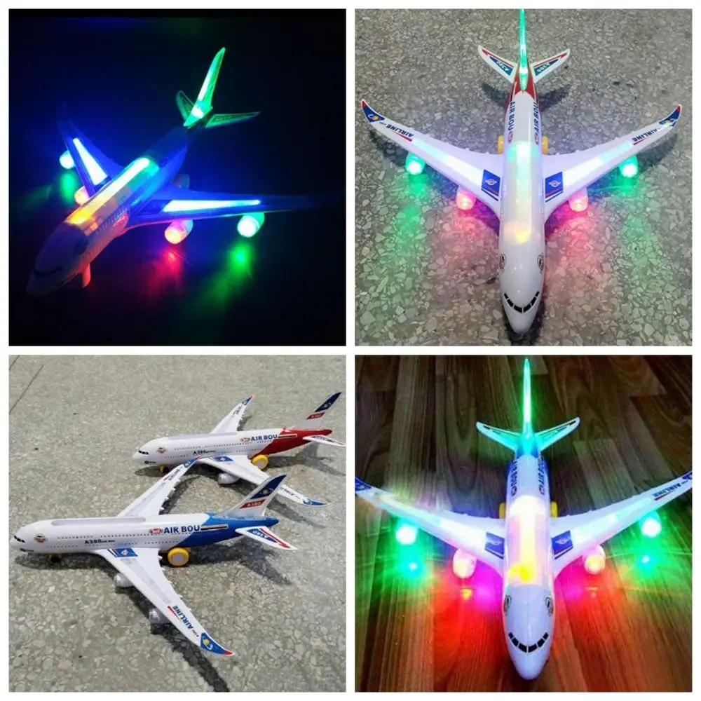 Sound and Light Electronic Aeroplane Automatic Rotation Large Long A380 Aircraft Model Educational with Music LED Airbus