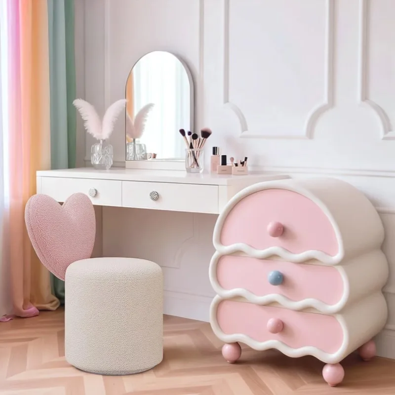 Love Makeup Stool Simple Modern Dressing Bedroom Cream Style Home Backrest Makeup Chair Swivel