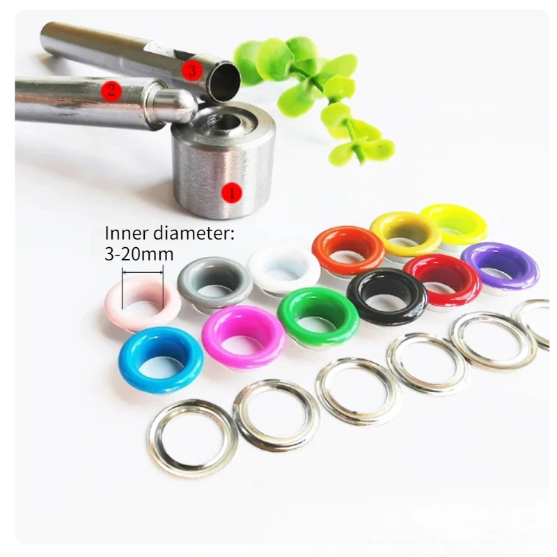 3~20mm Eyelet With Washer Leather Craft Repair Grommet Hollow Rivet Tool Accessories For DIY Shoes Bag Clothing Leather Belt Hat