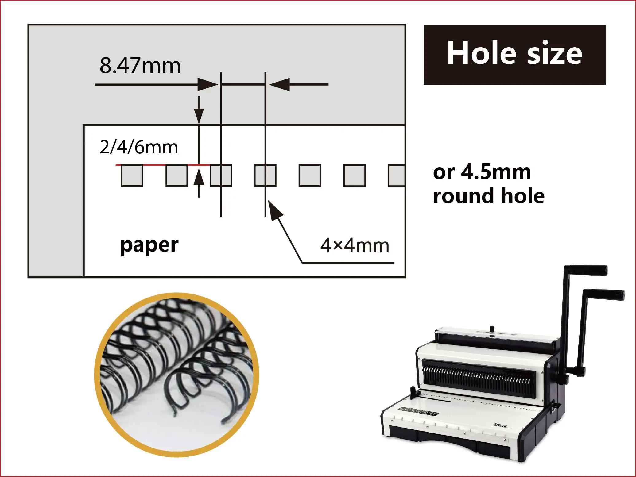 Raccoglitore manuale per filo da ufficio a doppio anello T930 Raccoglitore a doppio filo