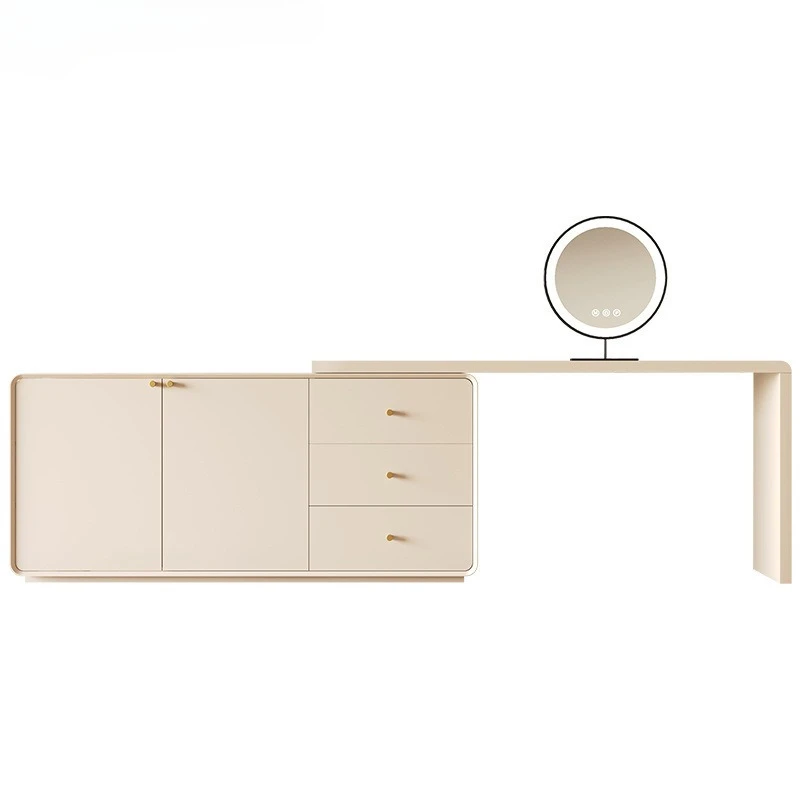 

Dresser retractable integrated solid wood home master bedroom modern minimalist storage makeup mirror table