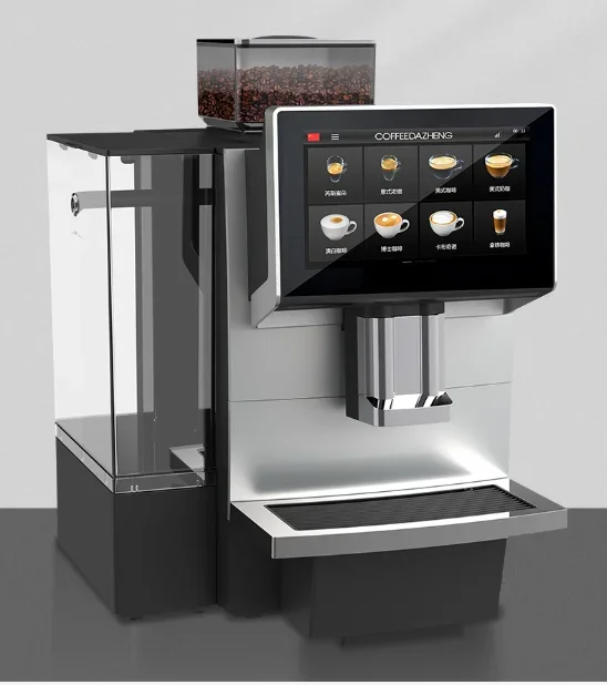 Integrated Small Fully Automatic Coffee Machine With Espresso Grinder And Milk Refrigerator Output For Coffee Shop