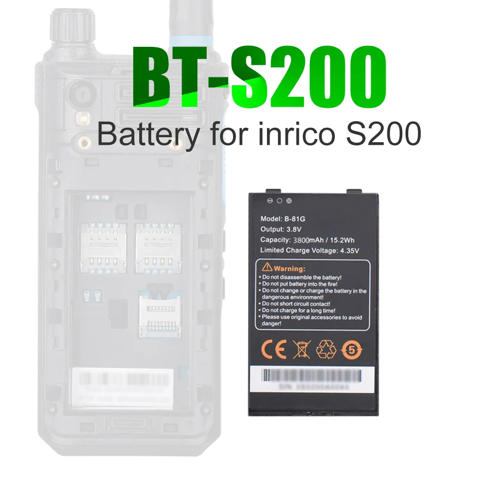 Original Polymer Li-ion Battery 3800mAh / 15.2Wh 3.8V for Inrico S200 Mobile Phone Handhled Transceiver