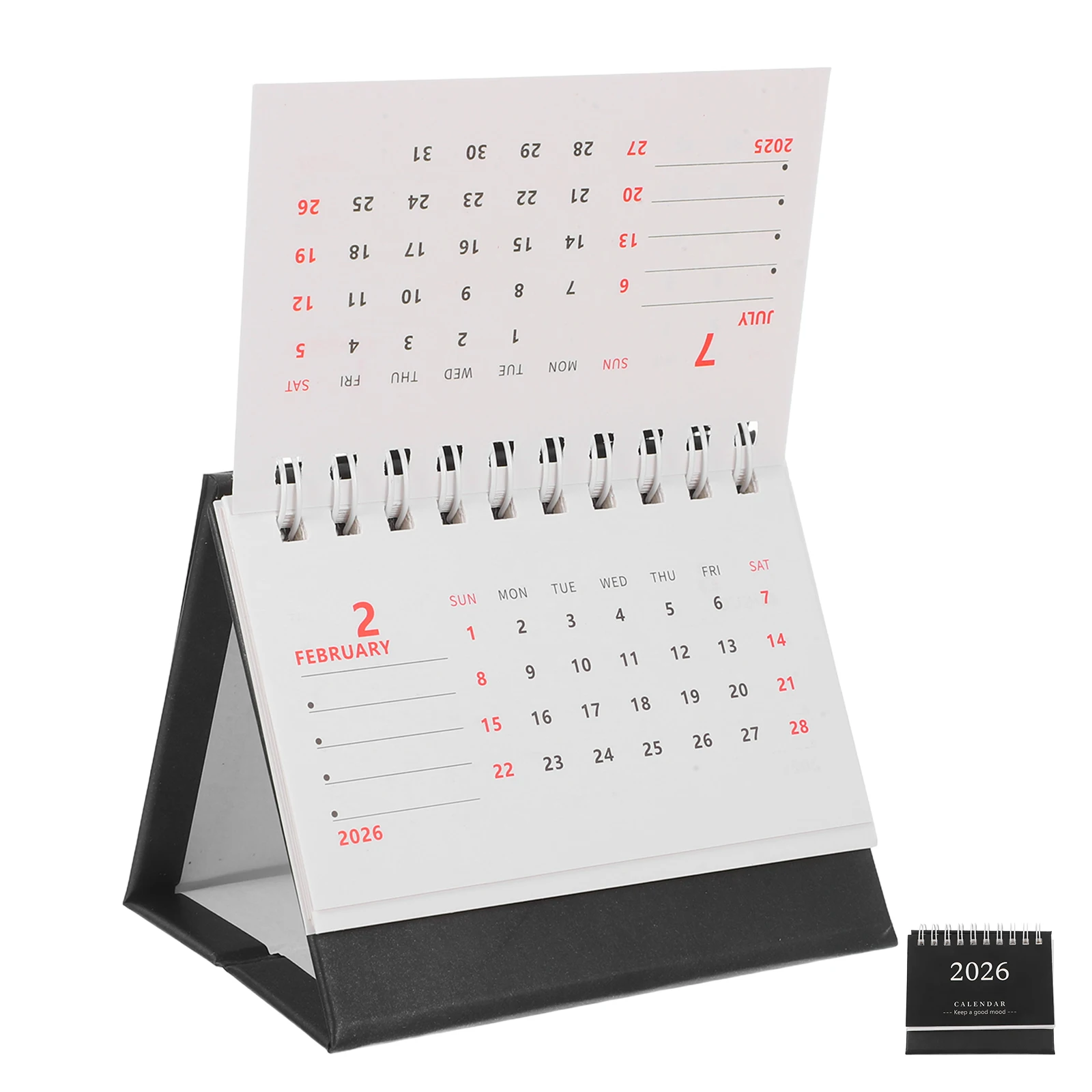 

2026 Mini Desk Foldable Standing Flip Desktop Thick Paper Office Home Decor Simple Monthly Planner Small Table For