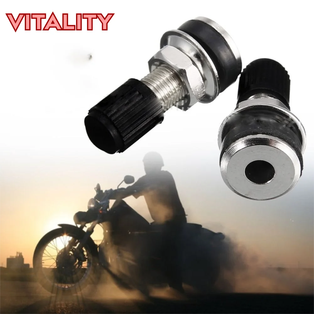 2Pcs Universal Tire Valve Zinc Alloy Motorcycle Wheel Valve 32mm Durable Dustcap Waterproof Tubeless Valve Nozzle