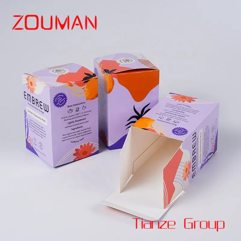 Custom , Custom Paper Card Color Printing Box Flower Tea Coffee Package Boxes With Logo Custom Printed Tea Packaging Box