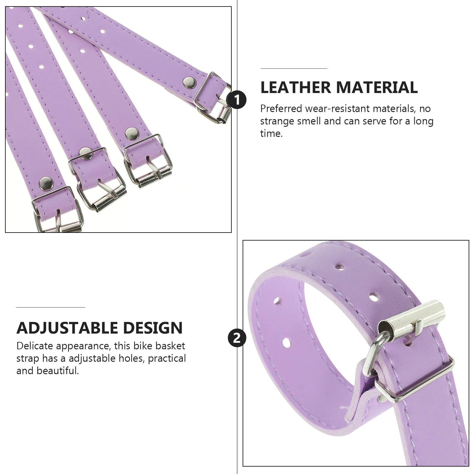 2Pairs Bike Basket Front Straps Adjustable Detachable Bicycle Cargo Belt Sturdy Bike Basket Accessories for Outdoor