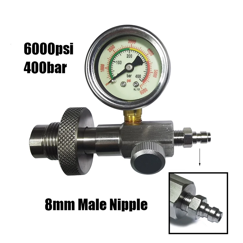 Neuer HPA Air DIN Dive Cylinder Decanting Equalising Fill Station Druckschlauch und Manometer Dual 232 und 300 Bar