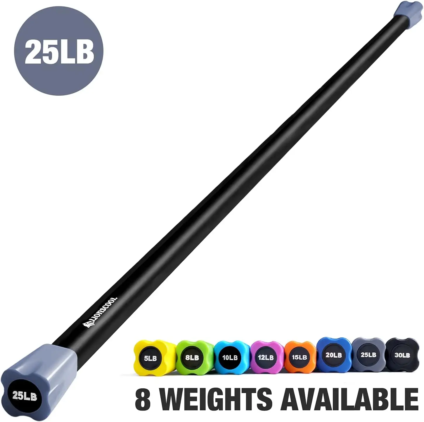 Workout Weighted Bar,25lb Padded Exercise Weight Bar, Solid Steel Stretching weighted bar set for Body Sculpting