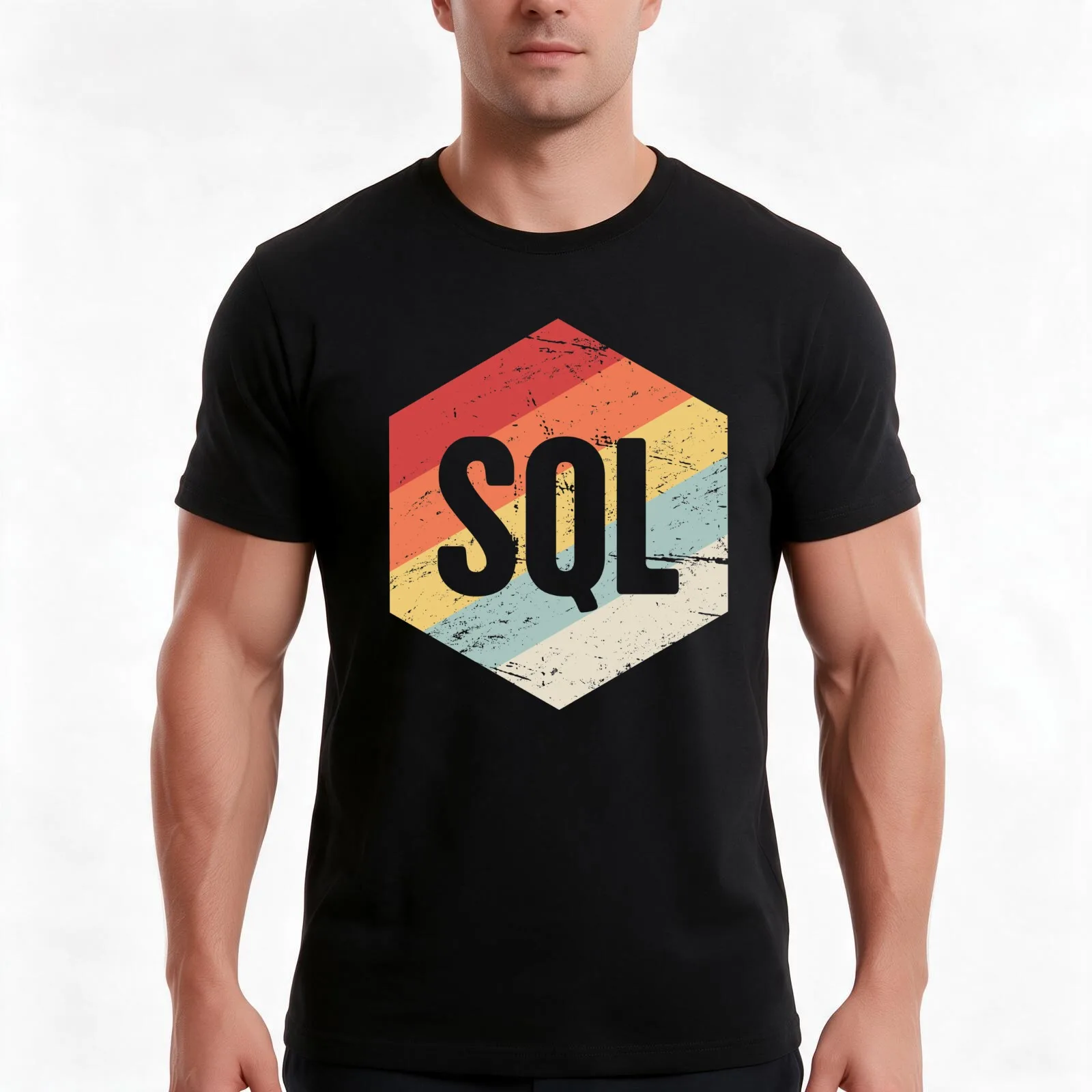 Retro SQL Programming Language Icon T-Shirt Summer Casual Cotton Tee Oversized Streetwear Tops Vintage Graphic Print