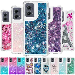 Edge 5G 2024 Case on For Fundas Motorola Edge 2024 Cover Bling Glitter Dynamic Liquid Case For Moto Edge2024 5G Phone Cases Etui