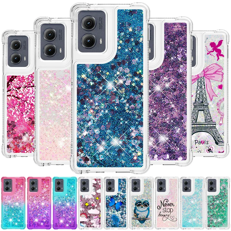 Edge 5G 2024 Case on For Fundas Motorola Edge 2024 Cover Bling Glitter Dynamic Liquid Case For Moto Edge2024 5G Phone Cases Etui