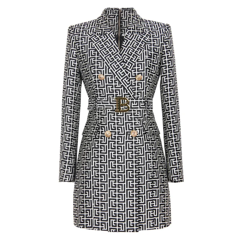 

2025 Spring Autumn New Style Collar -end European and American Elegant Commuting -quality Suit Dress High-grade