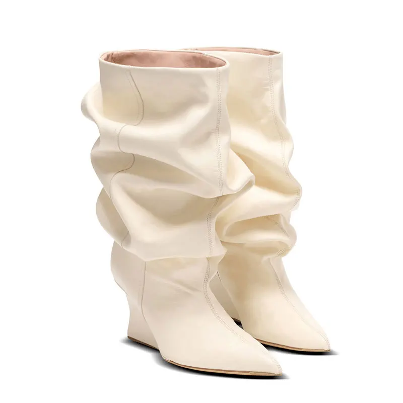 حذاء نسائي من الجلد الصناعي بمقدمة مدببة وكعب ستيليتو للكاحل مع نعل داخلي مبطن ناعم وتصميم أنيق وأنيق #5