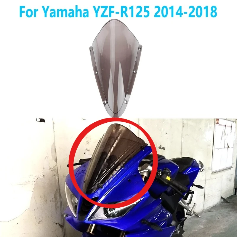 

Motorcycle Windshield Windscreen Wind Deflector Front Flyscreen for Yamaha YZF R125 2014 2015 2016 2017 2018 motobike accessorie