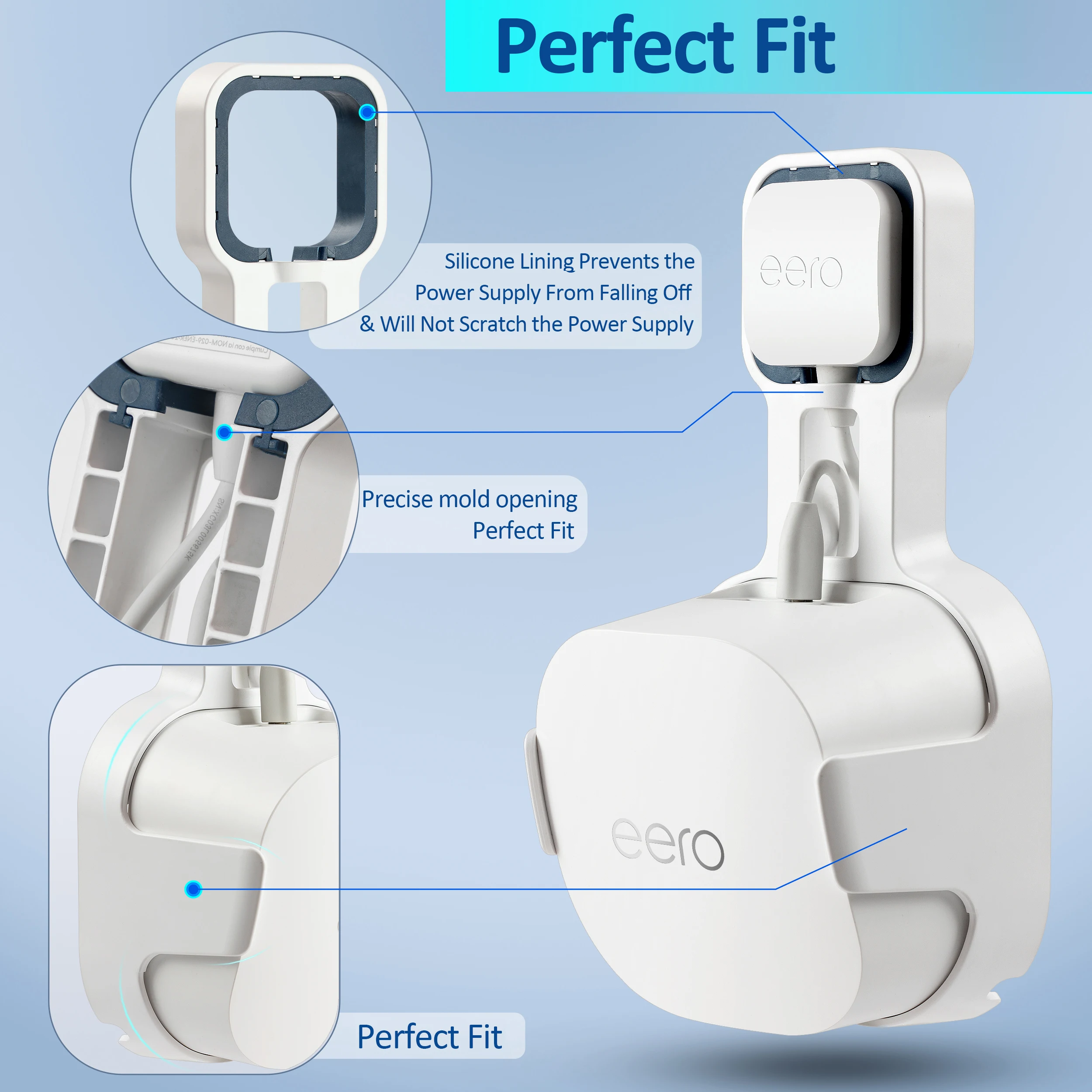 Wandhalterung für Eero 6 oder Eero 6+ Mesh Wi-Fi-System, keine unordentlichen Kabel, einfache Installation – Detail 2