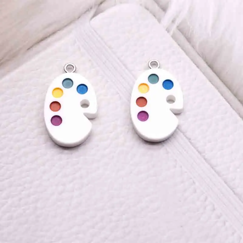 10pcs 17*28mm Colorful Simulation Paint Palette Charms For Pendant DIY  Earrings Necklace Jewelry Accessories Finding