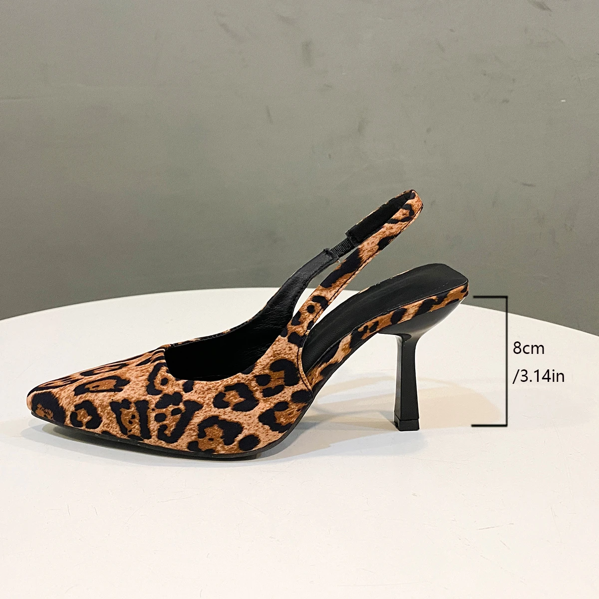 Aphixta 8cm Thin Heels Leopard Sandals Elegant Women Dress Shoes New Women Pumps Suede High Heels Stiletto Party Feast Shoes