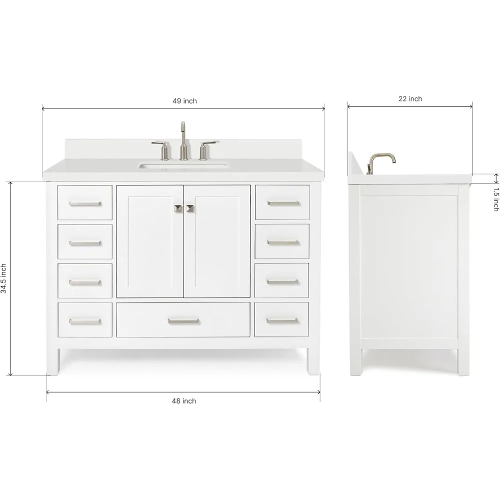 White Bathroom Vanity with 1.5