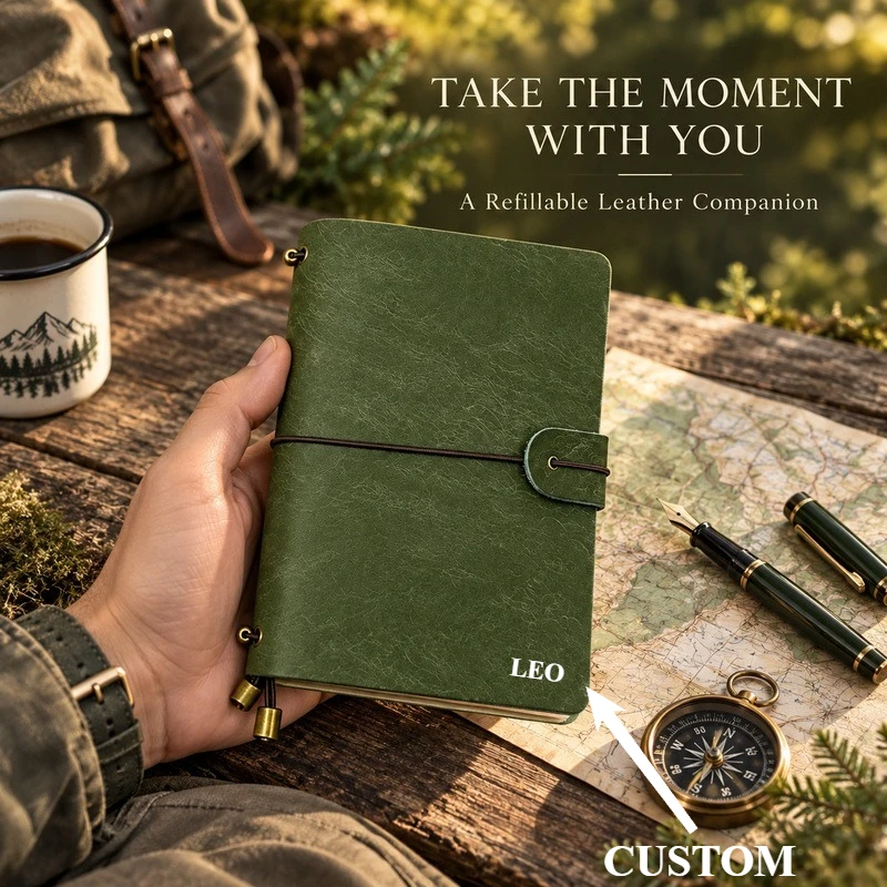 A7 A6 Pueblo Forest Green Fros - огляд і ціна Vintage Leather Journal Notebook