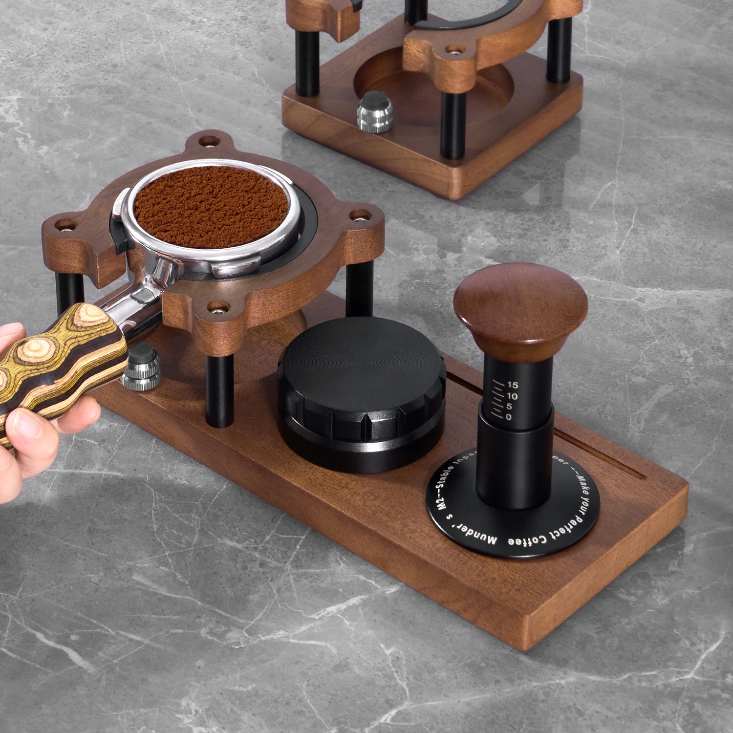 Espresso Tamping Station, Organizer Station, Portafilter Holder, Puck Screen Filters Stand, Fits 51/54/58MM Tamper