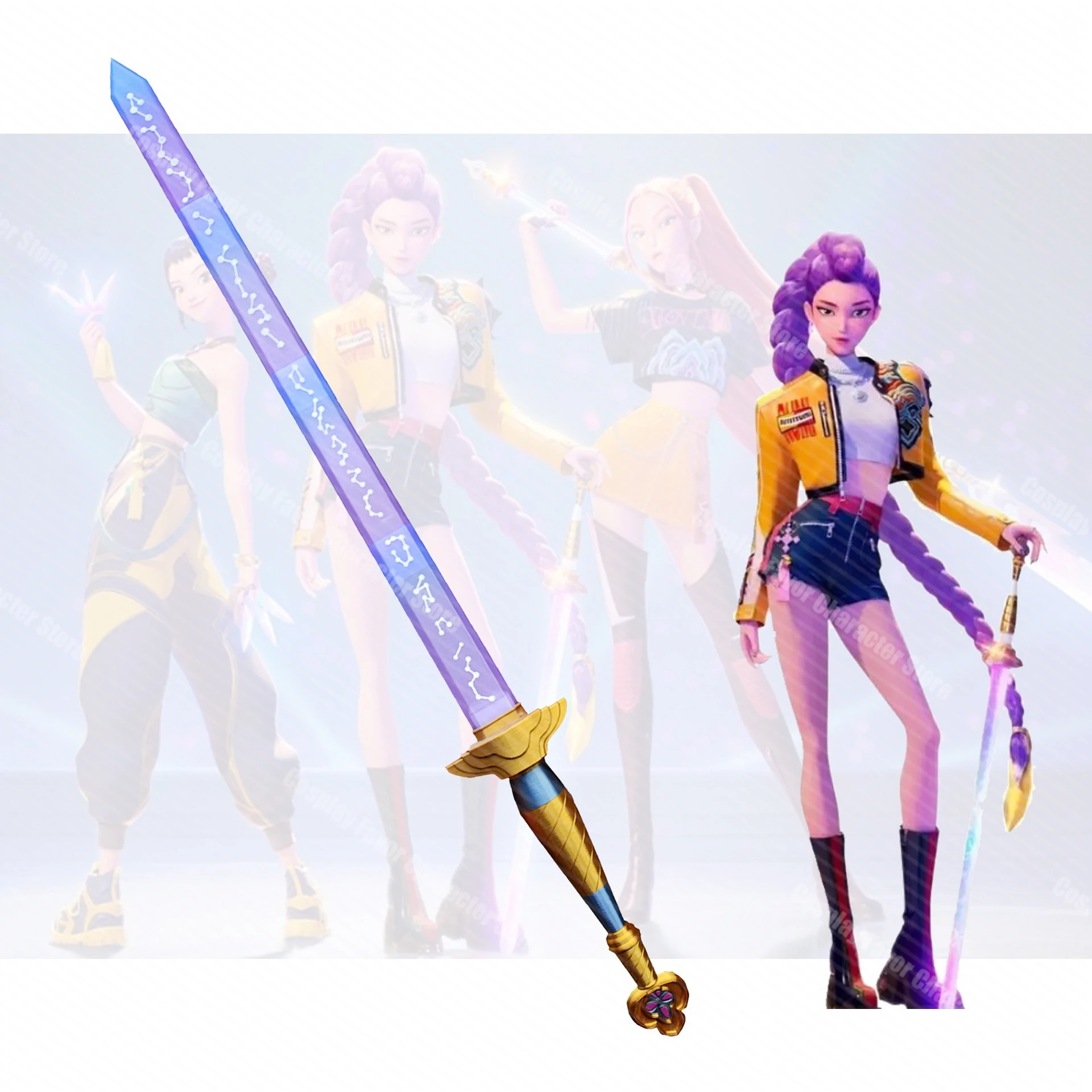 Girl Rumi Cosplay Sword Prop Gravity Telescopic Weapon Cosplay Prop Halloween Party Cosplay Prop