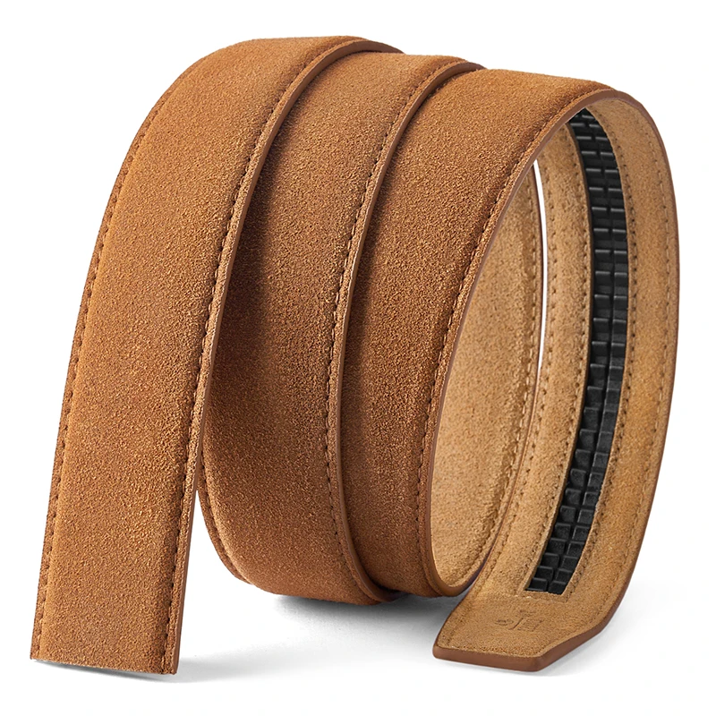 3,5 cm Unisex-Gürtel, Wildleder-Design, beliebter Stil, Designer-Gürtel, weiches Leder, geeignet für automatische Schnallen – Detail 3