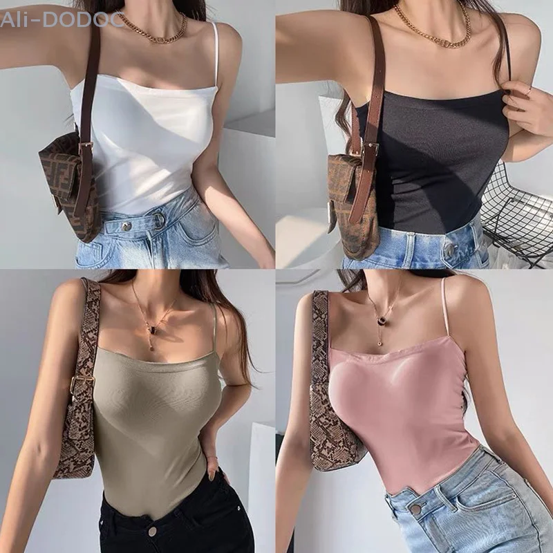 Camisole Vest For Outer Wear And Inner Wear Tube Top With Chest Pads Camisole Underwear For Women All-in-one