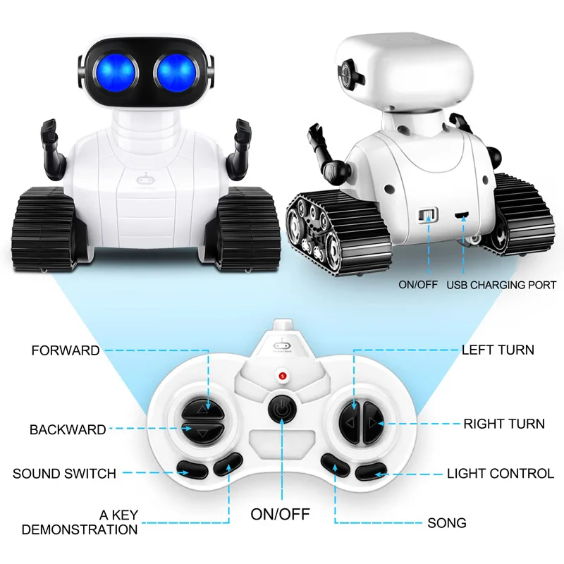 Smart Robot Remote Control Interactive Toy With Music Dancing LED Eyes Children‘s Gifts Rechargeable RC Ebo Robot Toys For Kids