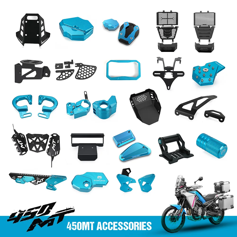 For CFMOTO 450MT MT450 CF450MT IBEX450 License Plate Bracket Headlight Guard Side Engine Case Guard Cover Motorcycle Accessories