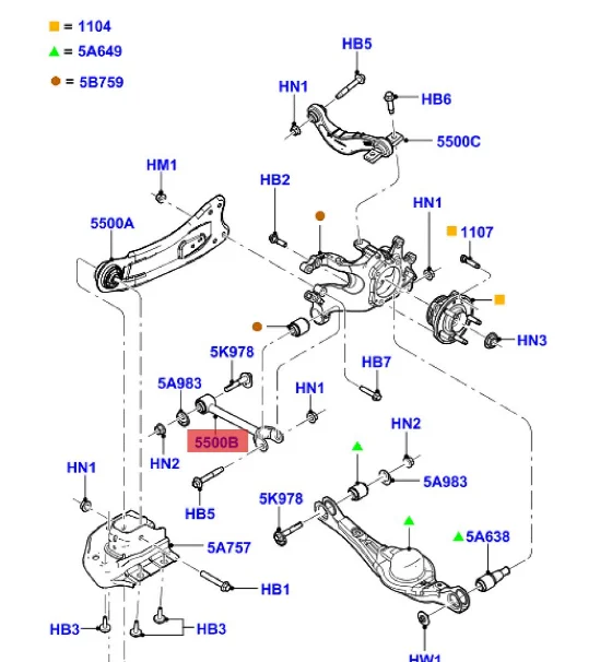 For Ford Edge 2010 2011 2012 2013 2014 3.5L 2.0T CT4Z5500B CT4Z5500A Rear axle tie rod