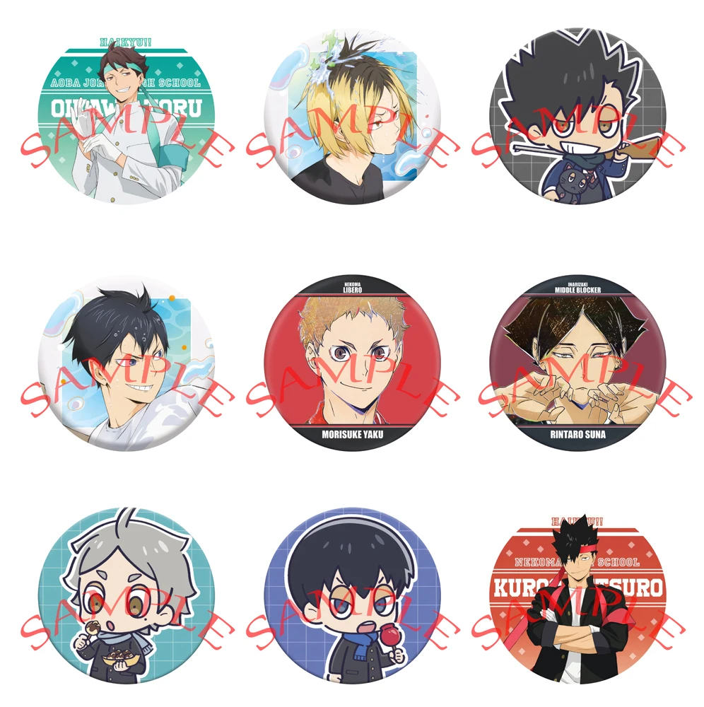 Anime Haikyuu!! Cosplay Hinata Shoyo Tobio Kageyama Daichi Sawamura Asahi Azumane Ryunosuke Tanaka insignia de dibujos animados regalos de navidad