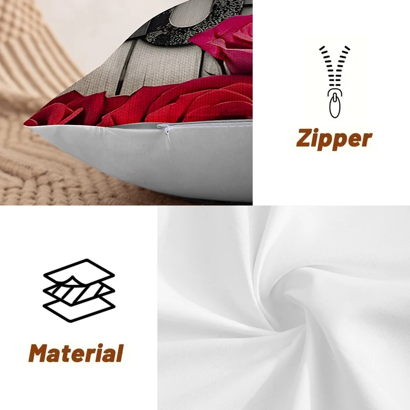 ارتفع نمط وسادة غطاء 18x18 بوصة ديكور المنزل غطاء الوسادة لغرفة المعيشة والهدايا إعطاء دنة آلة غسل سستة إغلاق