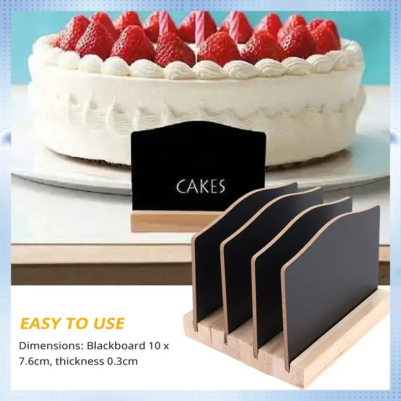 

ABRJ-4 PCS Mini Chalkboard Signs For Chalk Sign,Food Labels Message Board Signs For Party Restaurant Wedding
