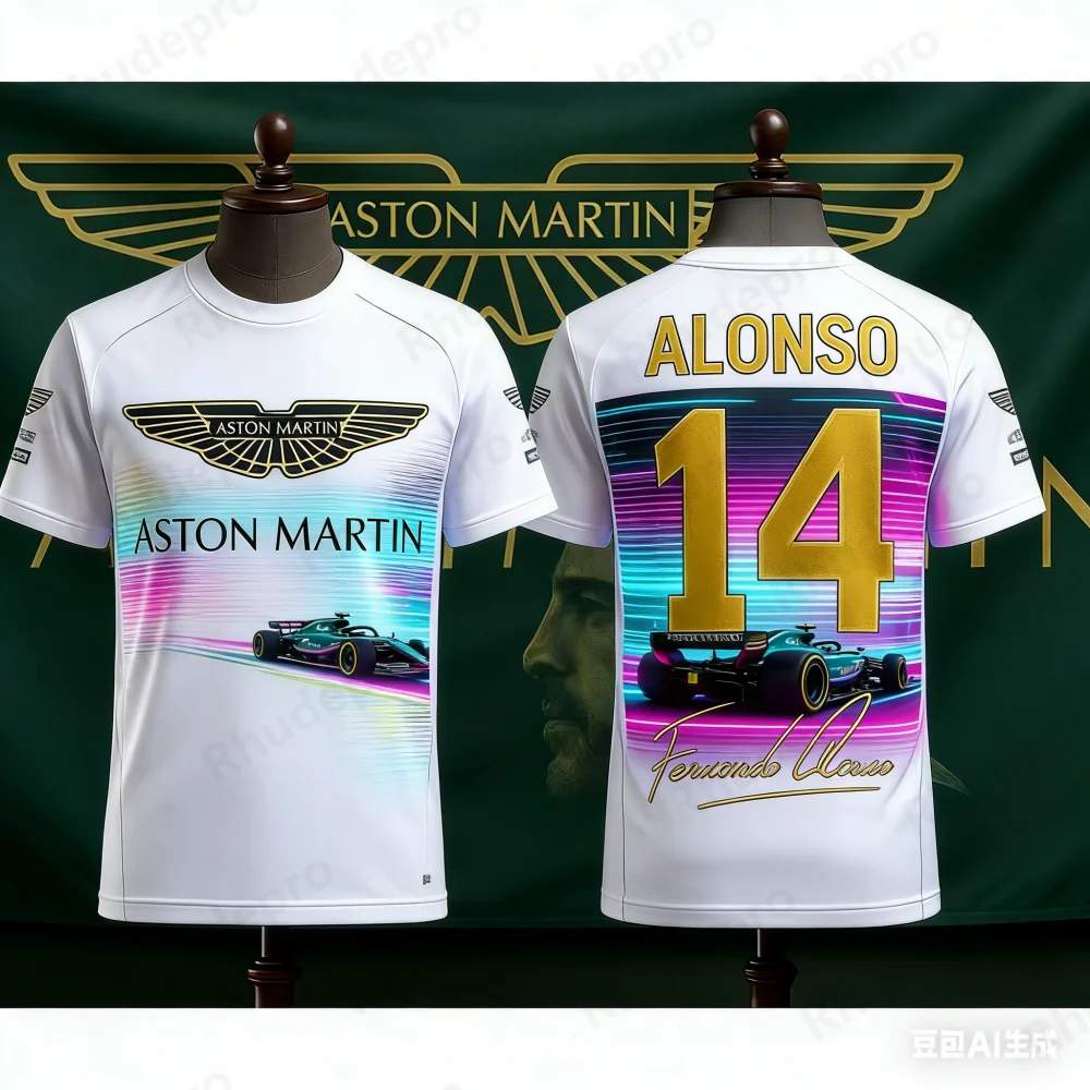 

Aston Martin T Shirt Lance Stroll 18 ALONSO 14 Motorcycle Jersey Quick-drying Short Sleeved Sportswear Fans Signature Version