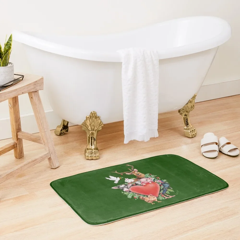 

Xmas heart by Maria Tiqwah Bath Mat Bathroom Accessories Sets Bathroom Foot Mat